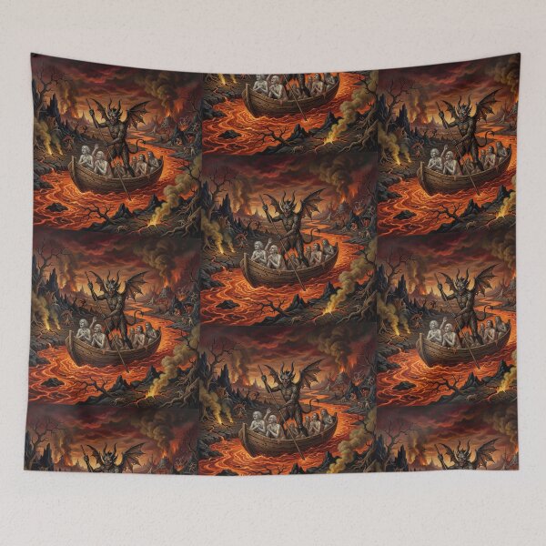 Item preview, Infernal Ferryman after Hieronymus Bosch and Pieter Bruegel designed and sold by Vintage Designs +.