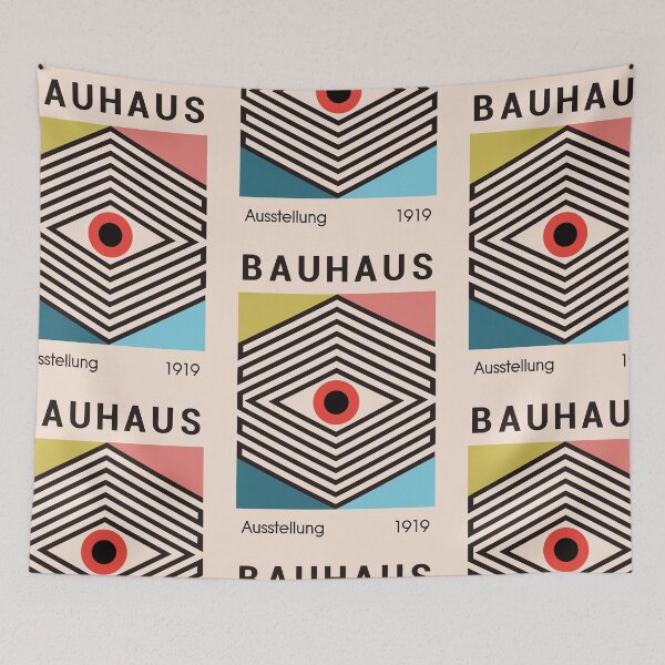 Item preview, Bauhaus Poster 1919: Geometric Eye Design with Bold Stripes and Color Blocks designed and sold by portokalis.