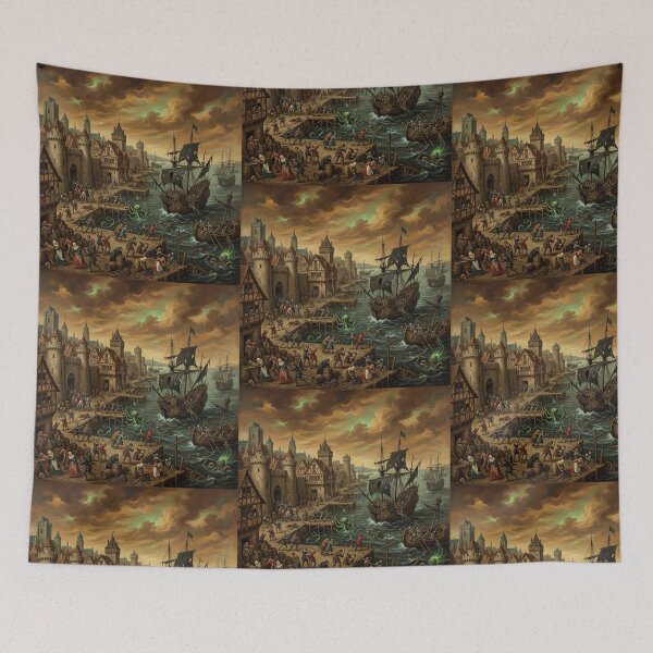 Item preview, Siege Port from hell after Hieronymus Bosch and Pieter Bruegel designed and sold by Vintage Designs +.