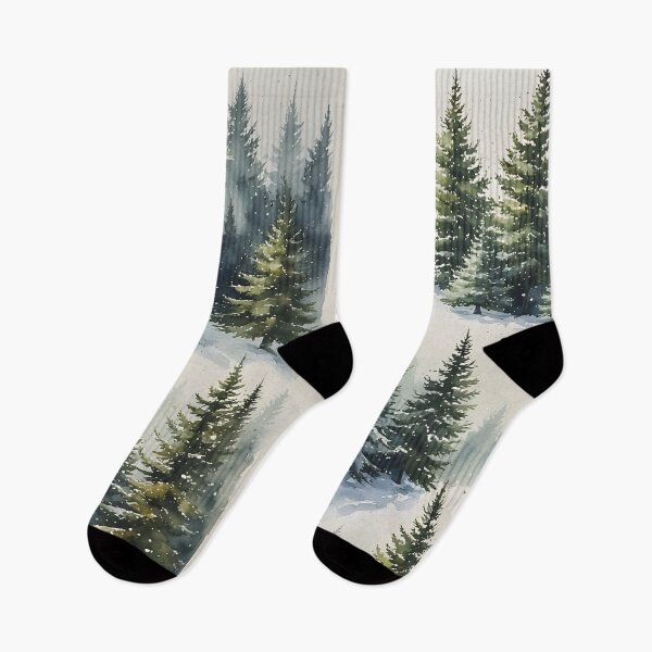 Item preview, Winter forest watercolor painting covered in snow designed and sold by Mianku | Für das Leben.