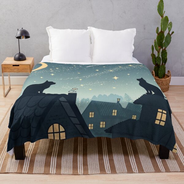 Item preview, Black Cats sitting on rooftops designed and sold by Lucky 777.