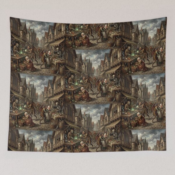 Item preview, Marketplace Supernatural Horror after Hieronymus Bosch and Pieter Bruegel designed and sold by Vintage Designs +.