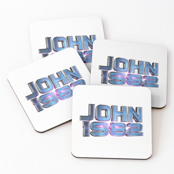 Item preview, JOHN 1982 Retro 80s Chrome Text Logo designed and sold by AlexLineArt.