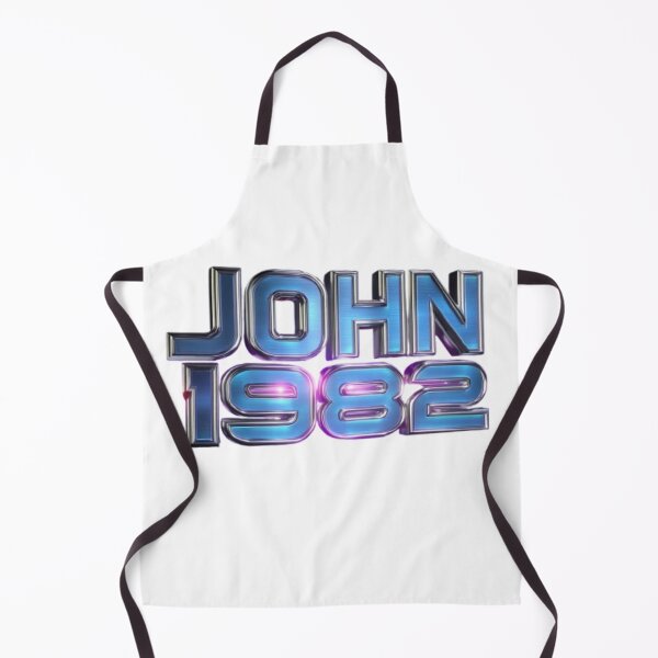 Item preview, JOHN 1982 Retro 80s Chrome Text Logo designed and sold by AlexLineArt.