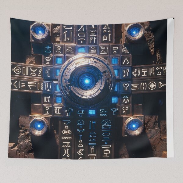 Item preview, Cyberpunk Egyptian Hieroglyphics, symmetrical textures (image size 8320x12480) designed and sold by Digital-Davinci.