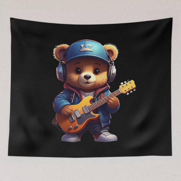 Item preview, Teddy bear playing a guitar t-shirt  designed and sold by Alicjareign.