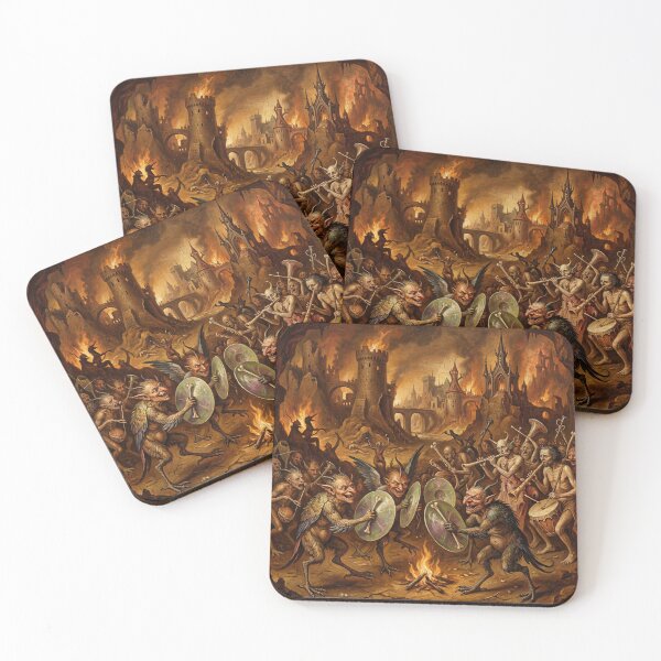 Item preview, Hell Orchestra Cymbals after Hieronymus Bosch and Pieter Bruegel designed and sold by Vintage Designs +.