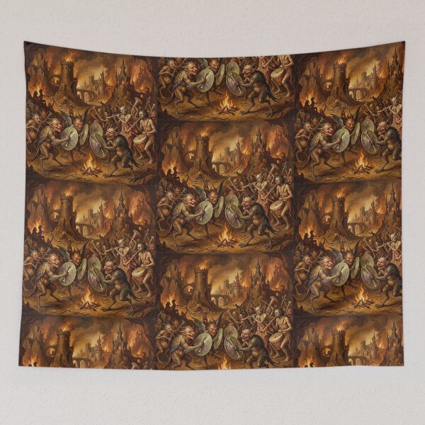 Item preview, Hell Orchestra Cymbals after Hieronymus Bosch and Pieter Bruegel designed and sold by Vintage Designs +.