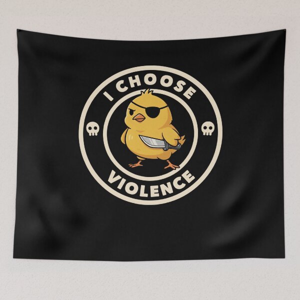 Item preview, I Choose Violence Funny Duck designed and sold by THREE LITTLE BEANS.