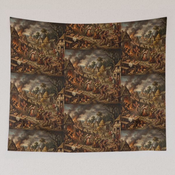 Item preview, Harvest festival Chaos after Hieronymus Bosch and Pieter Bruegel designed and sold by Vintage Designs +.