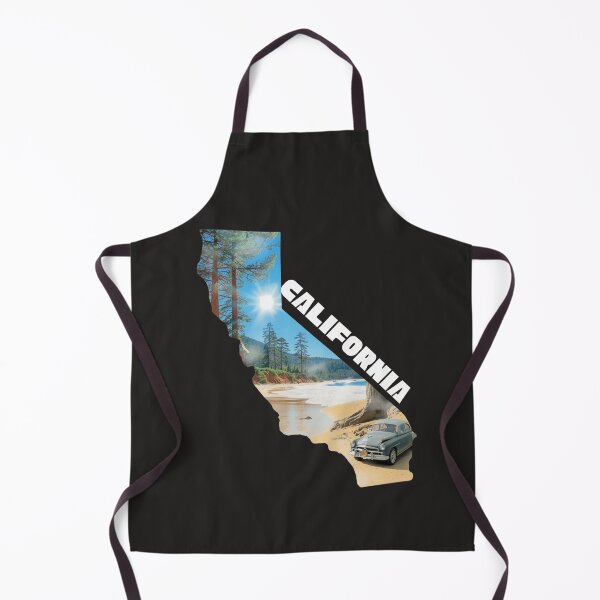 Item preview, California State Shape Vintage Beach Car Nature Collage designed and sold by TitanRN.