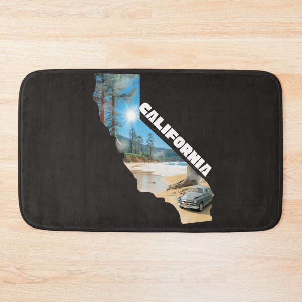 Item preview, California State Shape Vintage Beach Car Nature Collage designed and sold by TitanRN.