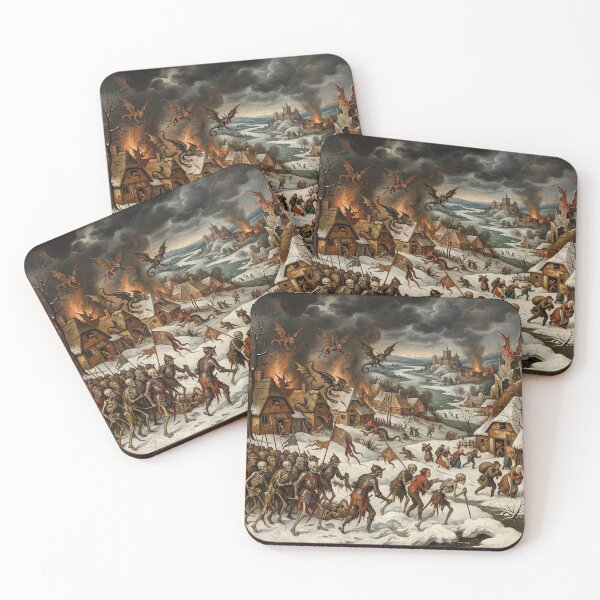 Item preview, Winter Hellscape War after Hieronymus Bosch and Pieter Bruegel designed and sold by Vintage Designs +.