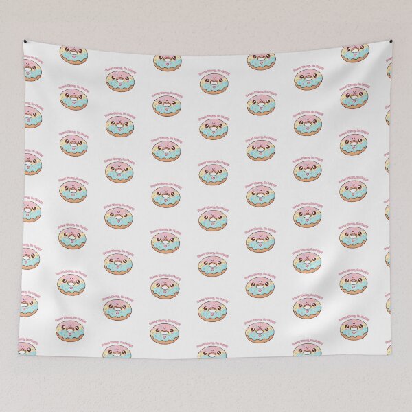 Item preview, Donut Worry, Be Happy Sticker | Cute Kawaii Food Pun Decal designed and sold by Wild-Rose-.
