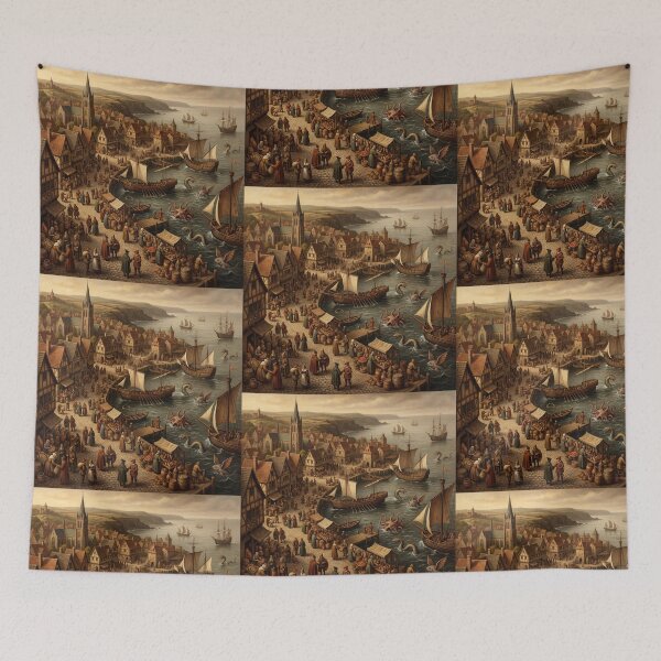 Item preview, Siege Port from hell after Hieronymus Bosch and Pieter Bruegel designed and sold by Vintage Designs +.