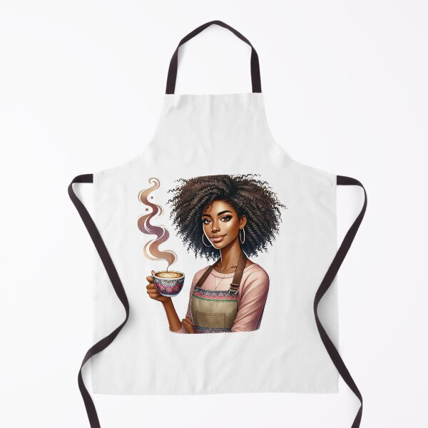 Item preview, Melanin Barista Girl with Latte Art – Afro Curly Coffee Aesthetic designed and sold by Lulunza.