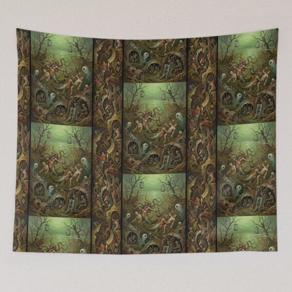 Item preview, Underwater Hellscape after Hieronymus Bosch and Pieter Bruegel designed and sold by Vintage Designs +.