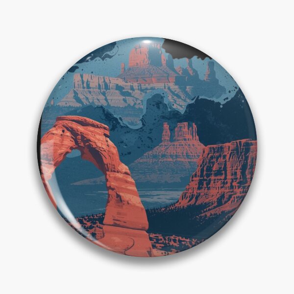 Item preview, Utah Desert Art Print – Delicate Arch & Canyonlands in Retro Vintage Style designed and sold by TitanRN.
