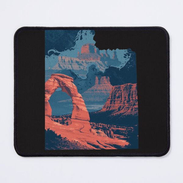 Item preview, Utah Desert Art Print – Delicate Arch & Canyonlands in Retro Vintage Style designed and sold by TitanRN.