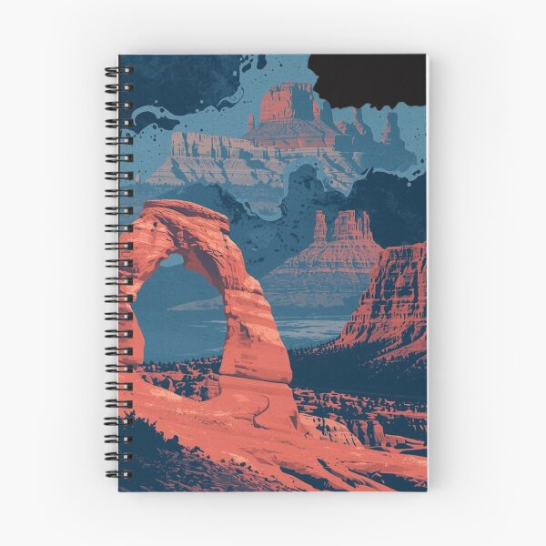 Item preview, Utah Desert Art Print – Delicate Arch & Canyonlands in Retro Vintage Style designed and sold by TitanRN.