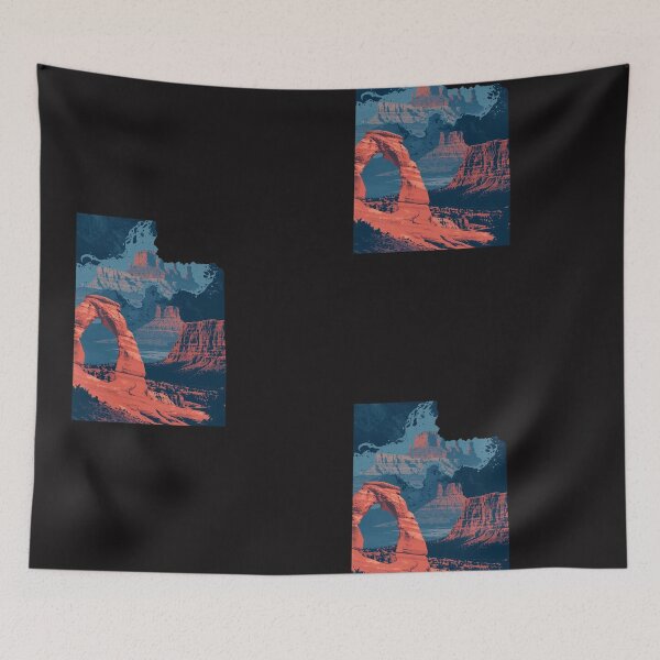 Item preview, Utah Desert Art Print – Delicate Arch & Canyonlands in Retro Vintage Style designed and sold by TitanRN.