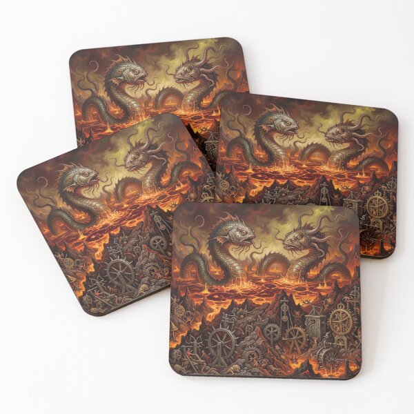 Item preview, Hell Aquatic Mechanic Demons after Hieronymus Bosch and Pieter Bruegel designed and sold by Vintage Designs +.