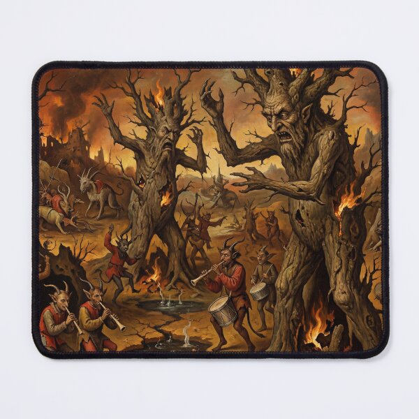 Item preview, Tree Demon Hellscape after Hieronymus Bosch and Pieter Bruegel designed and sold by Vintage Designs +.