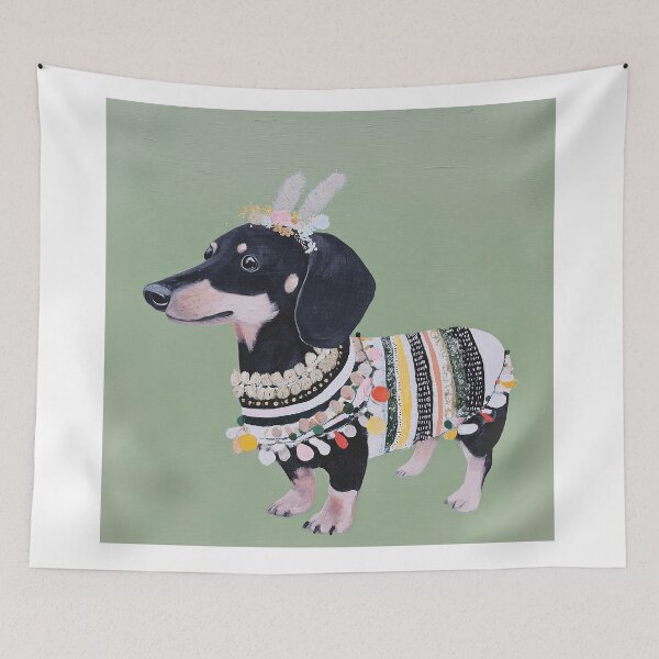Item preview, Decorative Dachshund in Colorful Attire designed and sold by lautir.