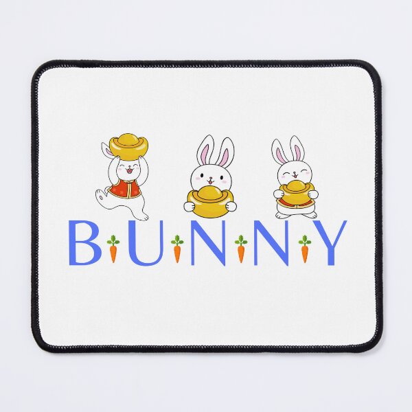 Item preview, Lucky Bunny Trio – Cute Rabbits with Gold Ingots Illustration designed and sold by Love3Happy.