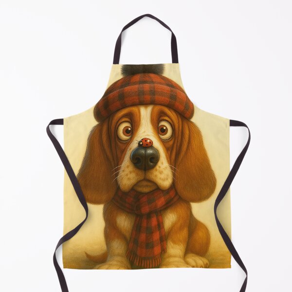 Item preview, Cute Basset Hound Puppy with Ladybug — Cozy Autumn Dog Illustration designed and sold by Darlin8888.