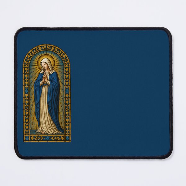 Item preview, Our Lady Virgin Mary Immaculate Conception Stained Glass Art designed and sold by artecomm.