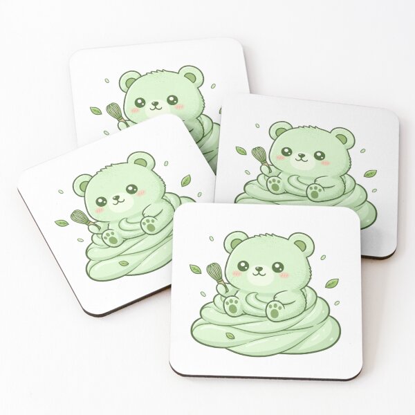 Item preview, Matcha Whisk Bear Cozy Green Dessert Art designed and sold by INLAYVERSE.