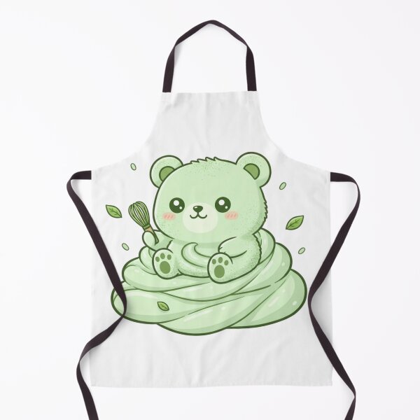 Artikelvorschau, Matcha-Schneebesen Bär Gemütliche grüne Dessertkunst entworfen und verkauft von INLAYVERSE.