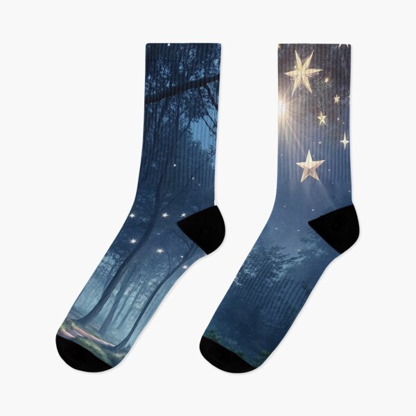 Item preview, Nighttime forest under glowing stars designed and sold by Lucky 777.