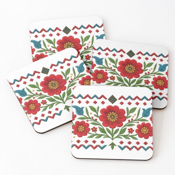 Item preview, Narrow Highland Folk Motif – Floral & Geometric Harmony designed and sold by © Zenscape Studio 2025.