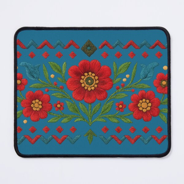 Item preview, Narrow Highland Folk Motif – Floral & Geometric Harmony designed and sold by © Zenscape Studio 2025.