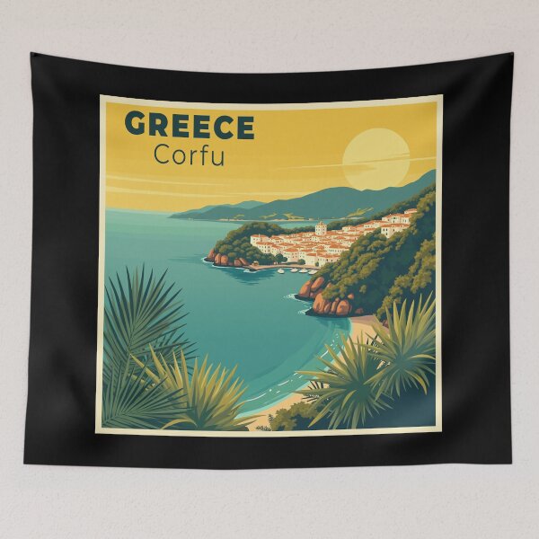 Item preview, A Nostalgic Classic Travel Poster – Greece Corfu designed and sold by Blok45.