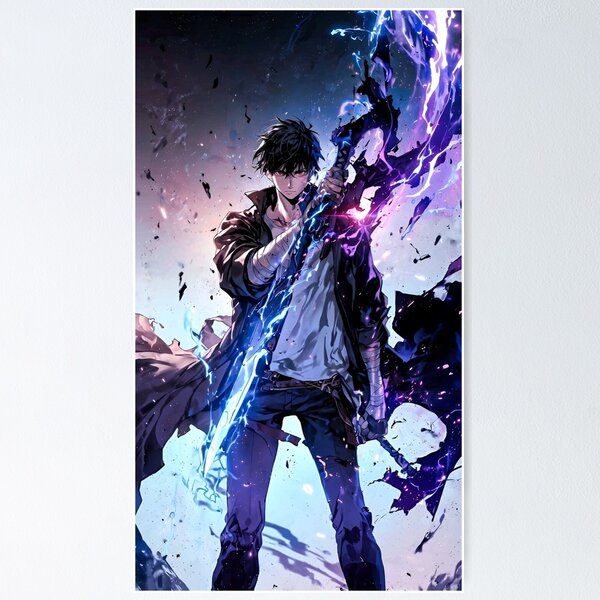 Item preview, Shadowborn Warrior With Lightning Blade – Epic Dark Fantasy Anime Art designed and sold by Dyan4.