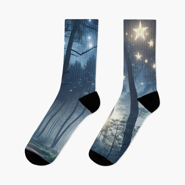 Item preview, Nighttime forest under glowing stars designed and sold by Lucky 777.