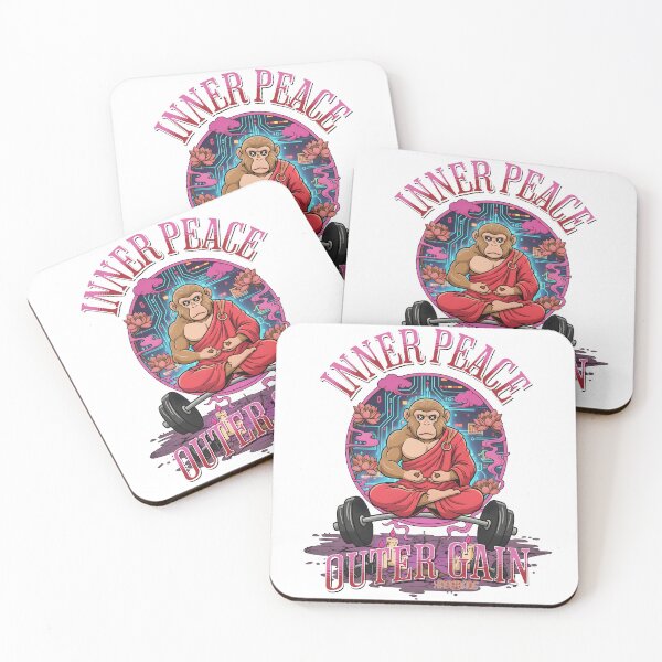 Item preview, Inner Peace Outer Gain | Gym Monk Motivational Fitness Design by Beak Bros designed and sold by BeakBros.