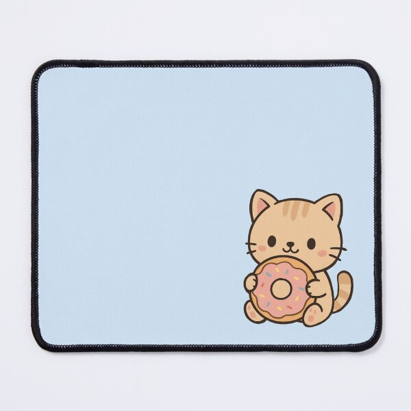 Item preview, Cute kitty eating a doughnut designed and sold by pawwdesigns.