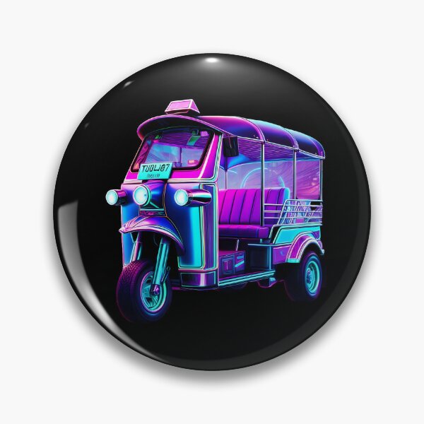 Item preview, Neon Cyberpunk Thai Tuk Tuk Futuristic Taxi designed and sold by oynipshop.