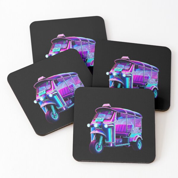 Item preview, Neon Cyberpunk Thai Tuk Tuk Futuristic Taxi designed and sold by oynipshop.