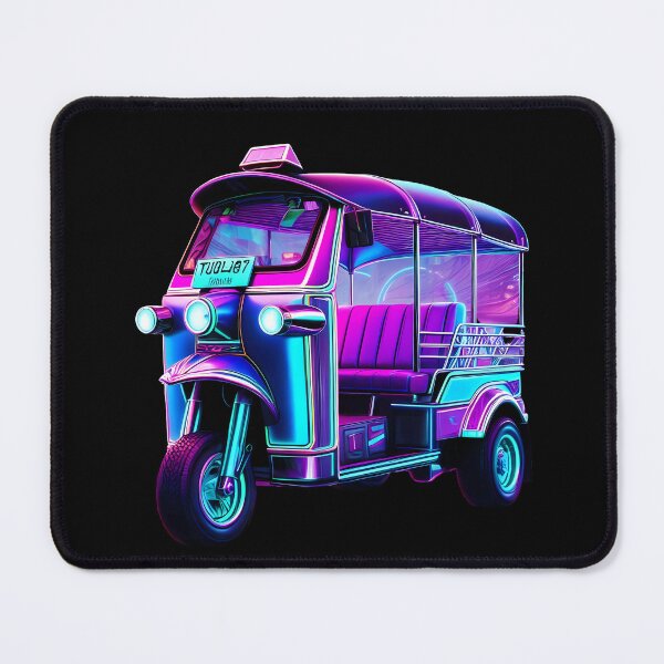 Item preview, Neon Cyberpunk Thai Tuk Tuk Futuristic Taxi designed and sold by oynipshop.