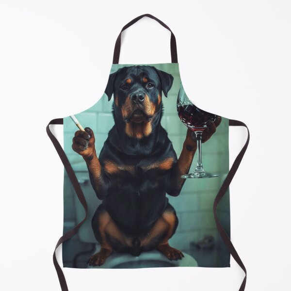 Item preview, Classy Rottweiler Drinking Wine On Toilet designed and sold by vk09.
