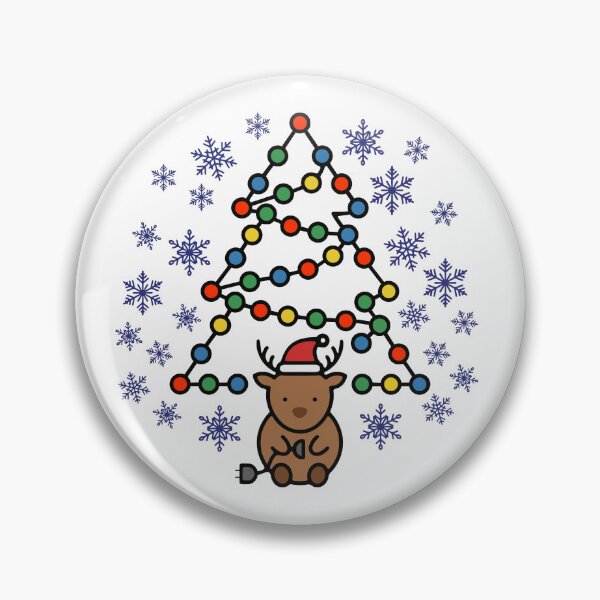 Item preview, Cute Reindeer Plugging In Christmas Lights Tree - Get Lit Pun designed and sold by HarmonyCreation.