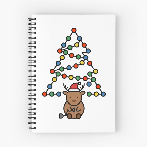 Item preview, Cute Reindeer Plugging In Christmas Lights Tree - Get Lit Pun designed and sold by HarmonyCreation.