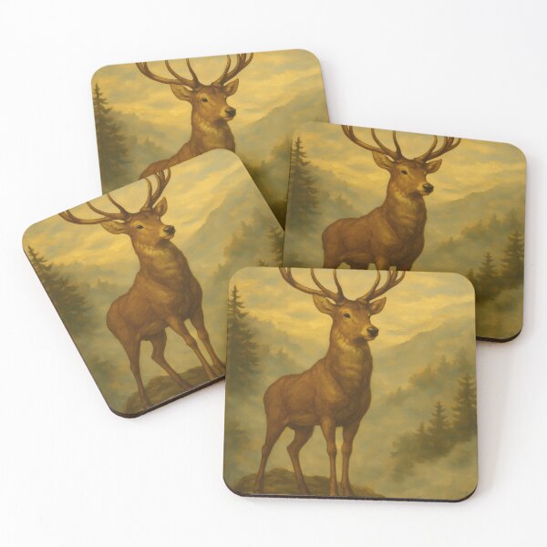 Item preview, Majestic Stag in the Golden Mountains designed and sold by VandVArt.
