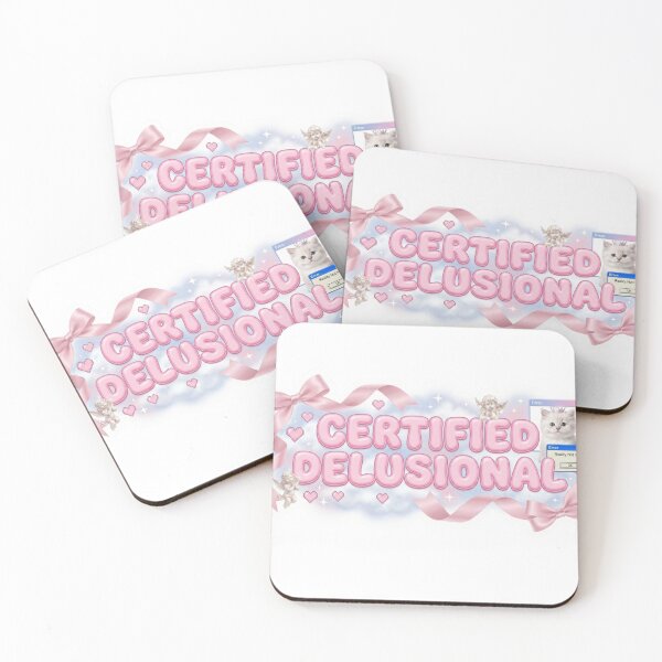 Item preview, Certified Delusional Coquette Bow Cute Mental Health Meme Sticker designed and sold by ELDA-STORE.