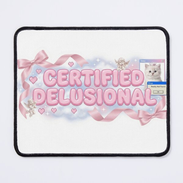 Item preview, Certified Delusional Coquette Bow Cute Mental Health Meme Sticker designed and sold by ELDA-STORE.